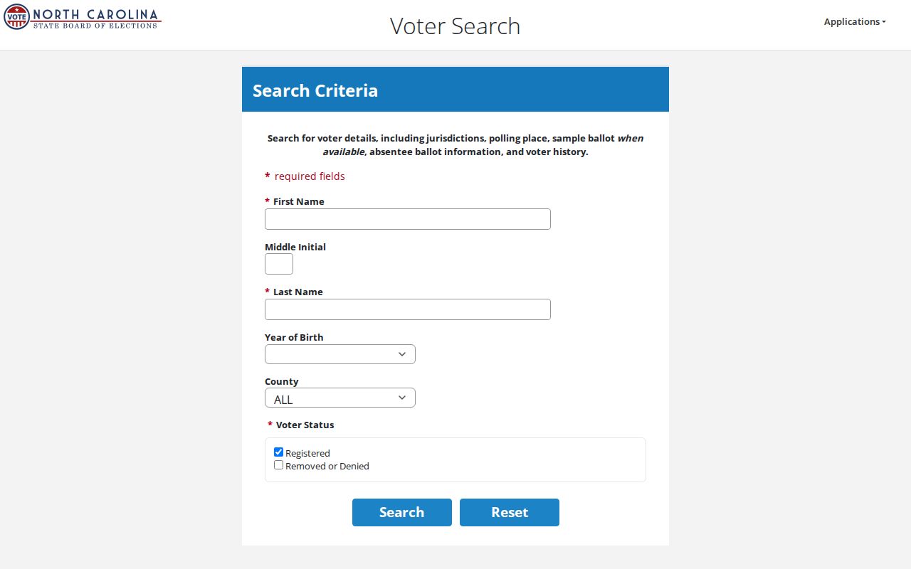Shelby people search with the North Carolina voter lookup