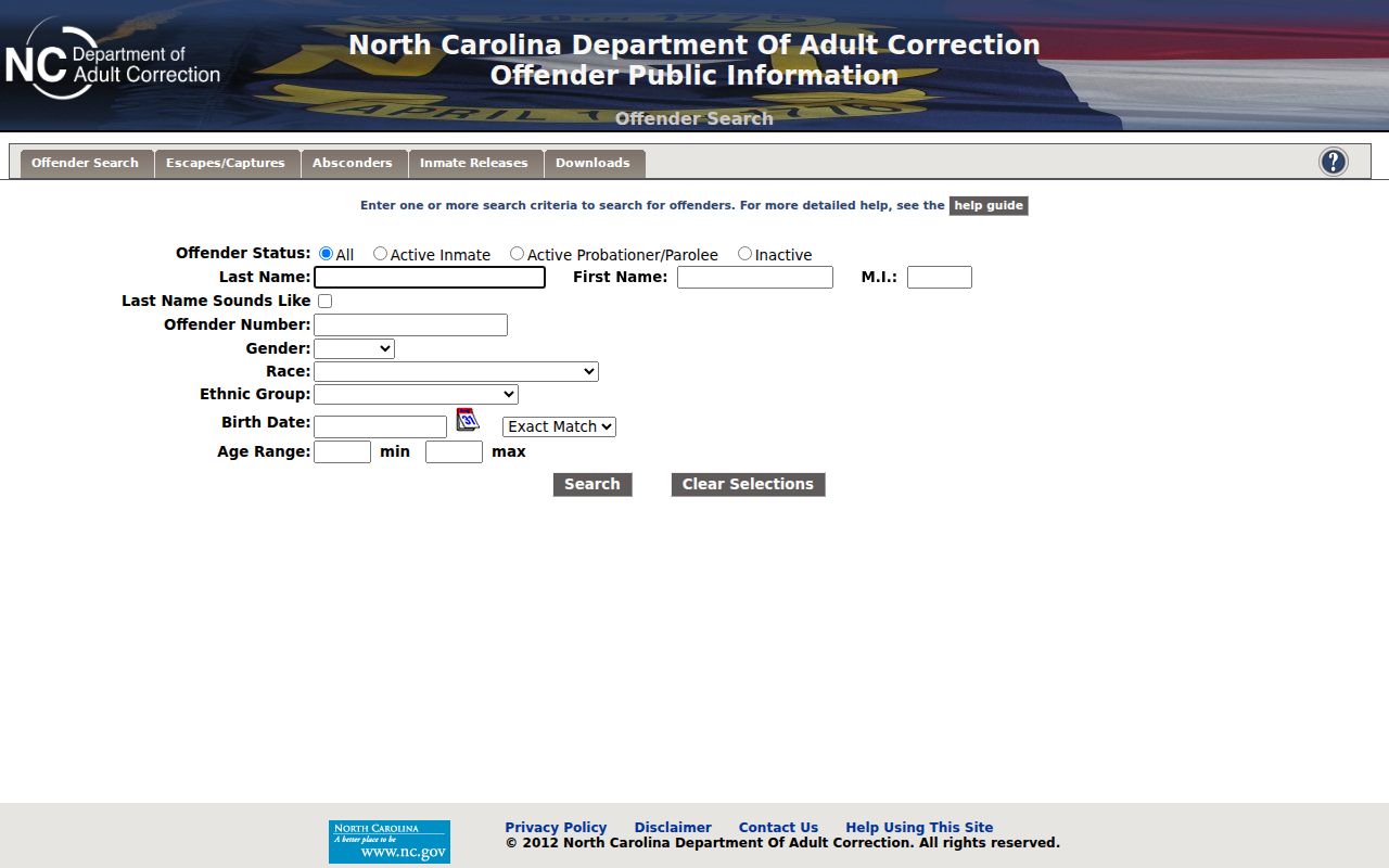 Shelby people search through North Carolina correctional records